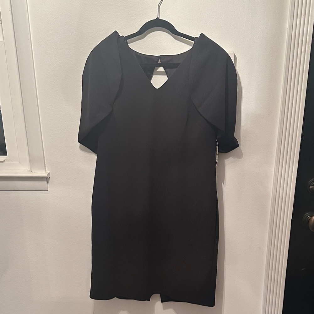 Jessica Howard Classic Black Mini Dress. Size 16W with attached Shrug. NWT.